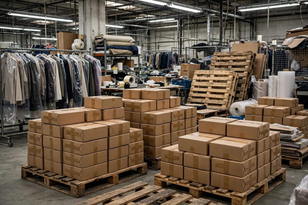 Packed sportswear order ready for shipping